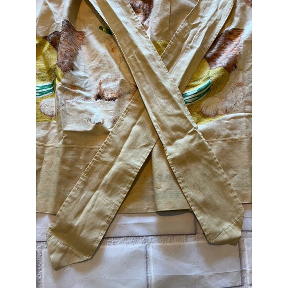 Vintage Half Apron Border Collie Puppy Dog with Sun Hat Tan Ties in Back - Picture 9 of 9